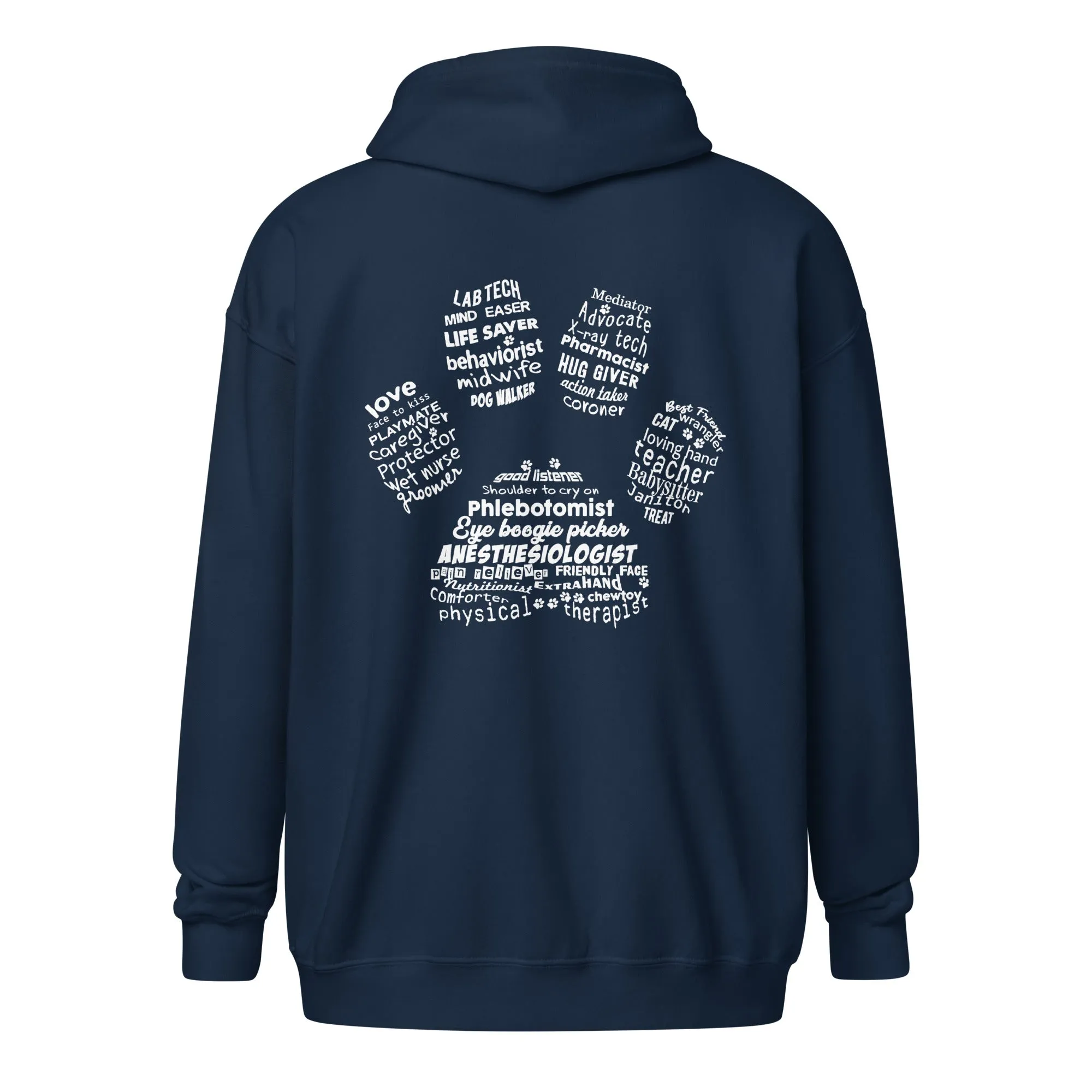 Veterinary Pawprint Unisex Zip Hoodie