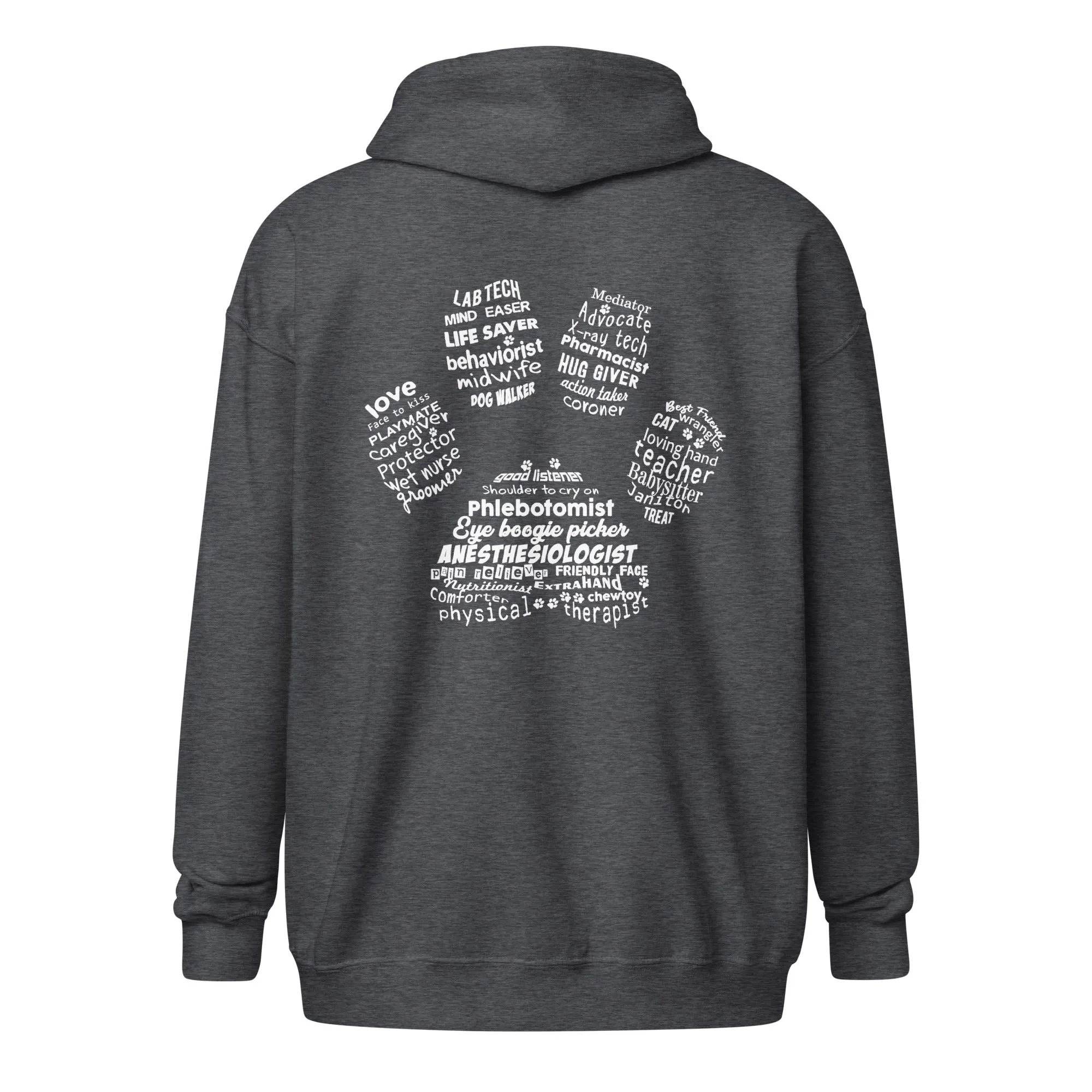 Veterinary Pawprint Unisex Zip Hoodie