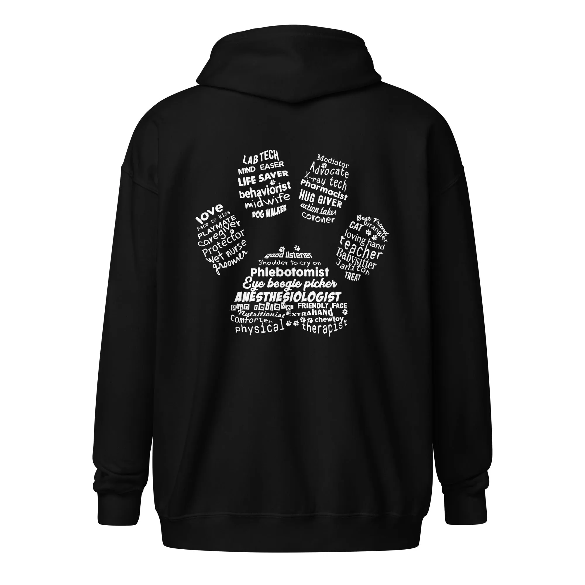 Veterinary Pawprint Unisex Zip Hoodie