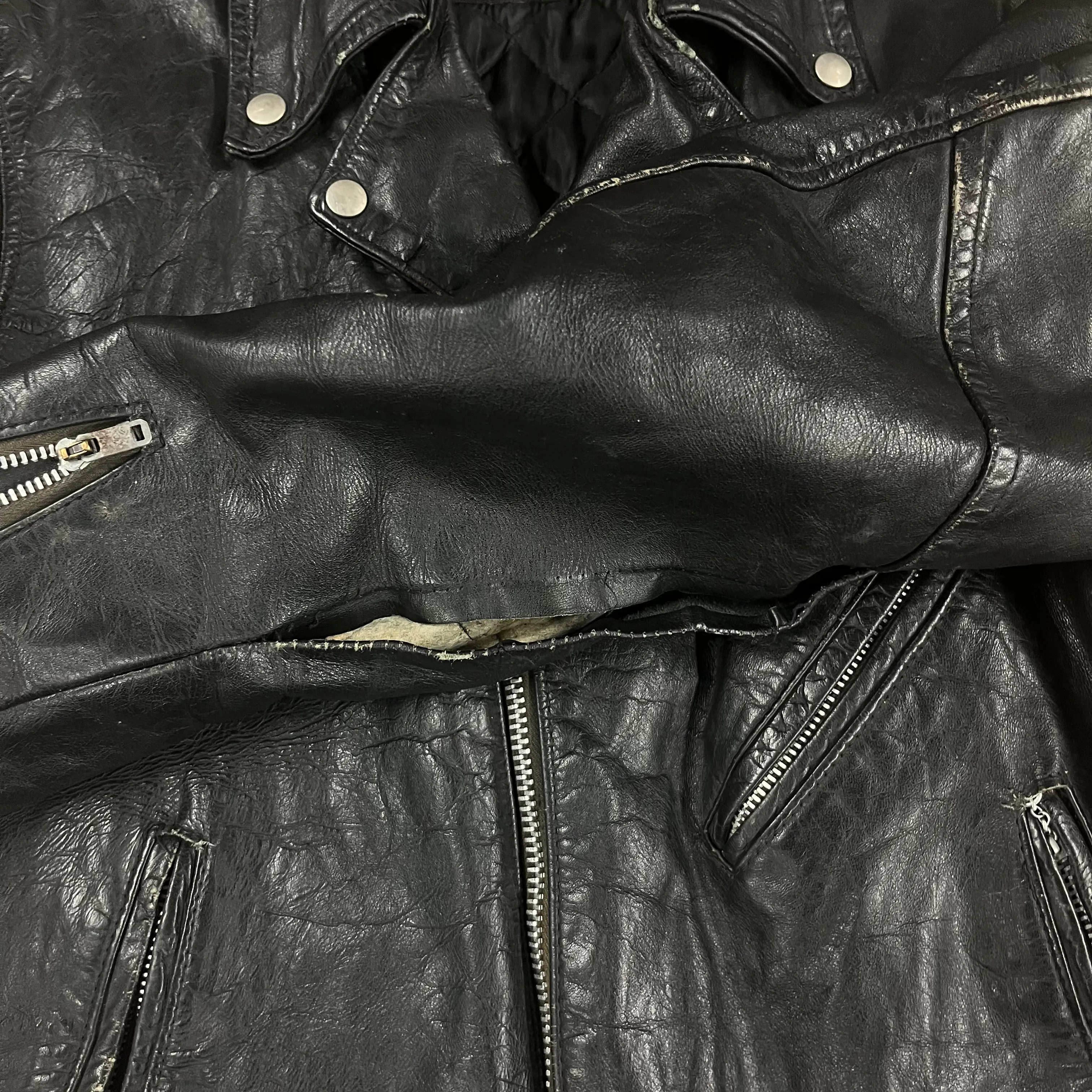 Vintage Harley Davidson "AMF" Heavy Leather Motorcycle Jacket