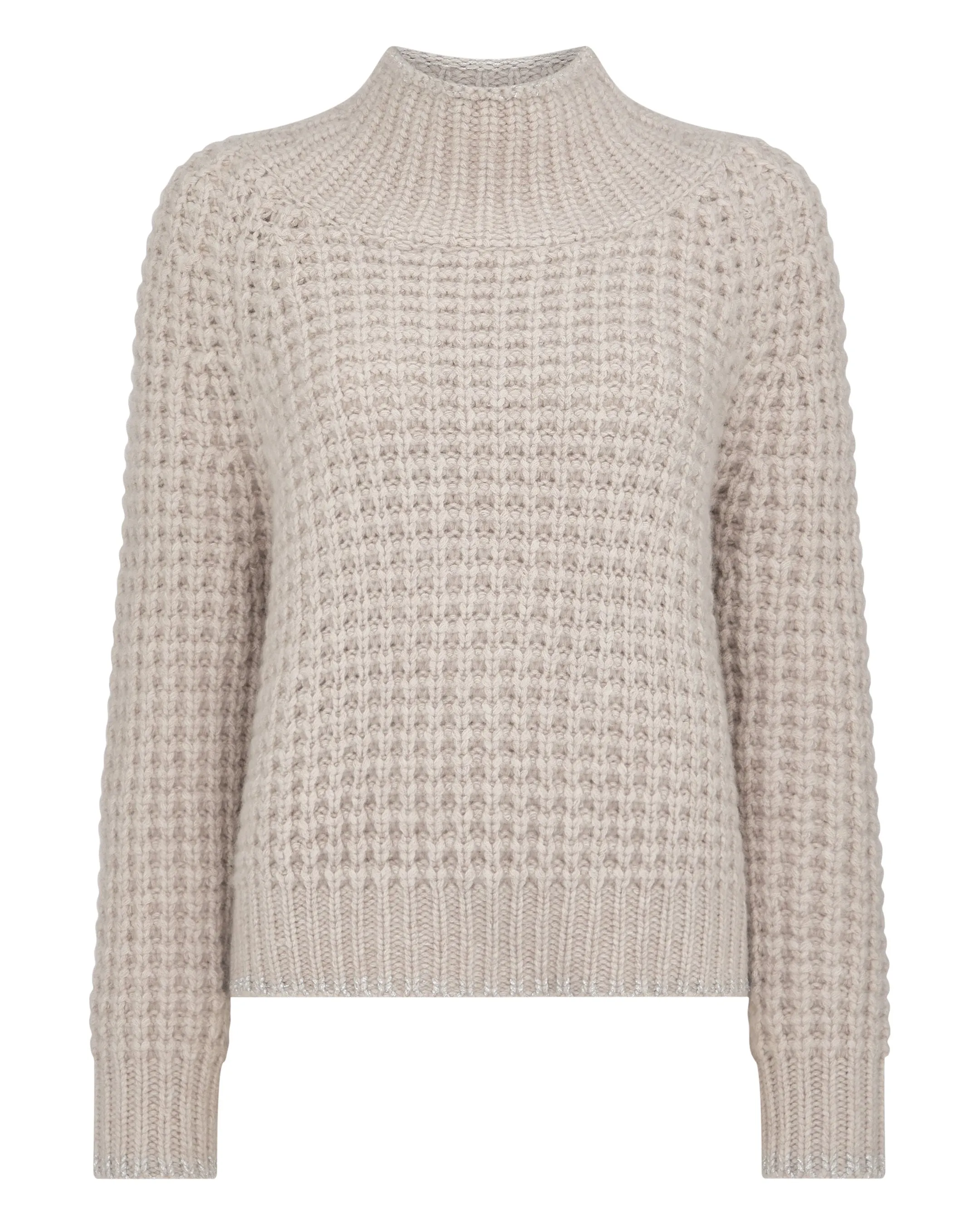 Women's Super Chunky Rib Cashmere Jumper Sand Brown